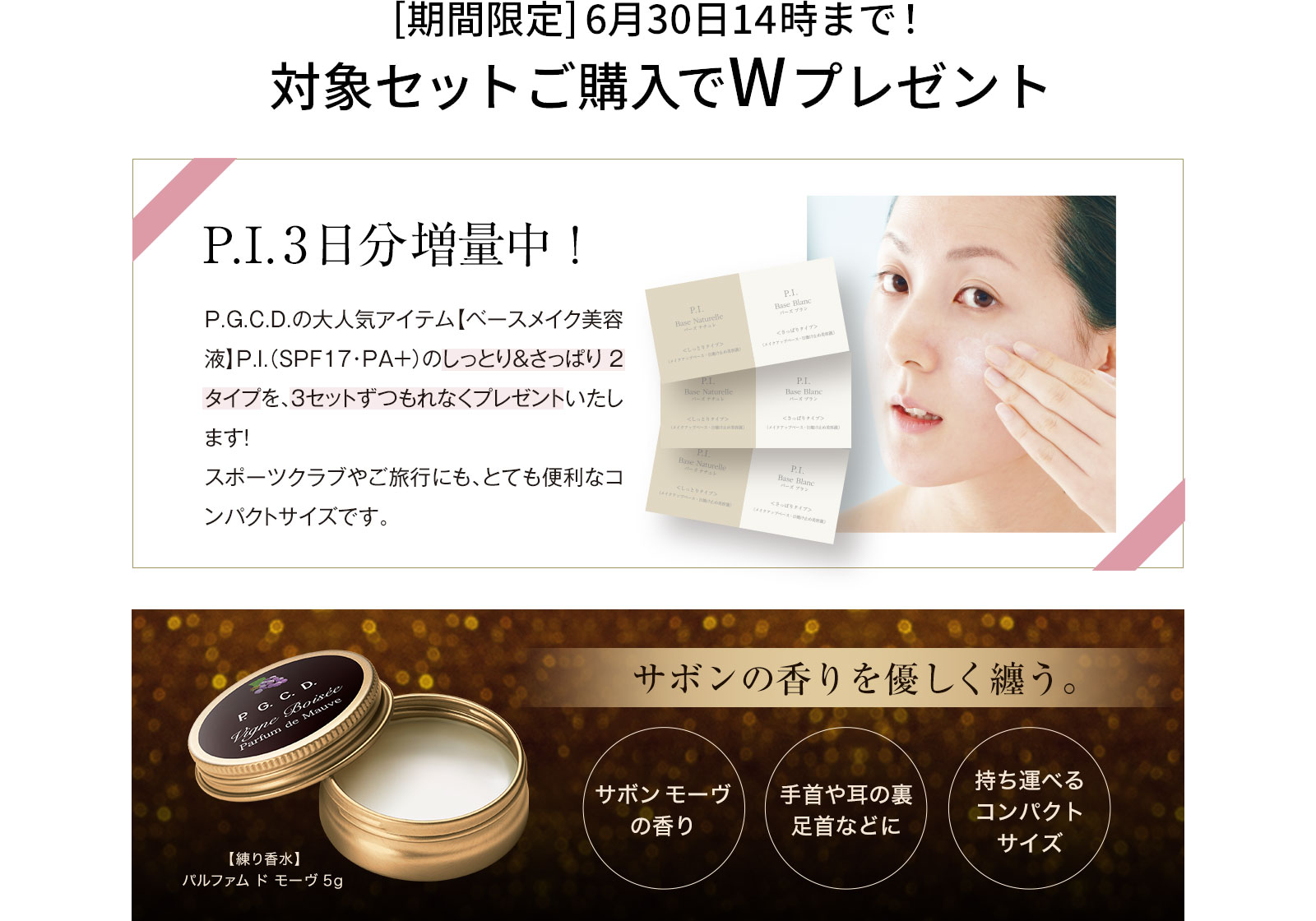 [期間限定]6月30日14時まで！対象セットご購入でWプレゼント