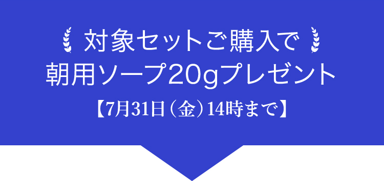 対象セットご購入で朝用ソープ20gプレゼント【7月31日（金）14時まで】