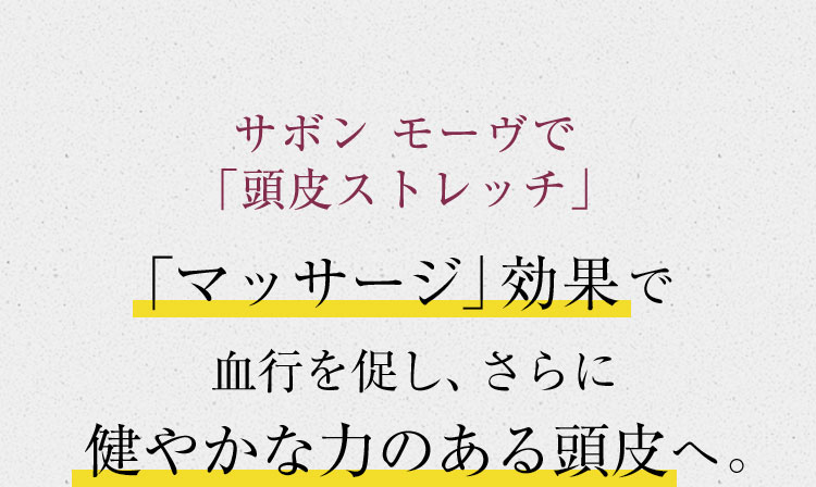 モーヴ+エクラ流スカルプケア 「マッサージ」効果で血行を促し、さらに健やかな力のある頭皮へ。