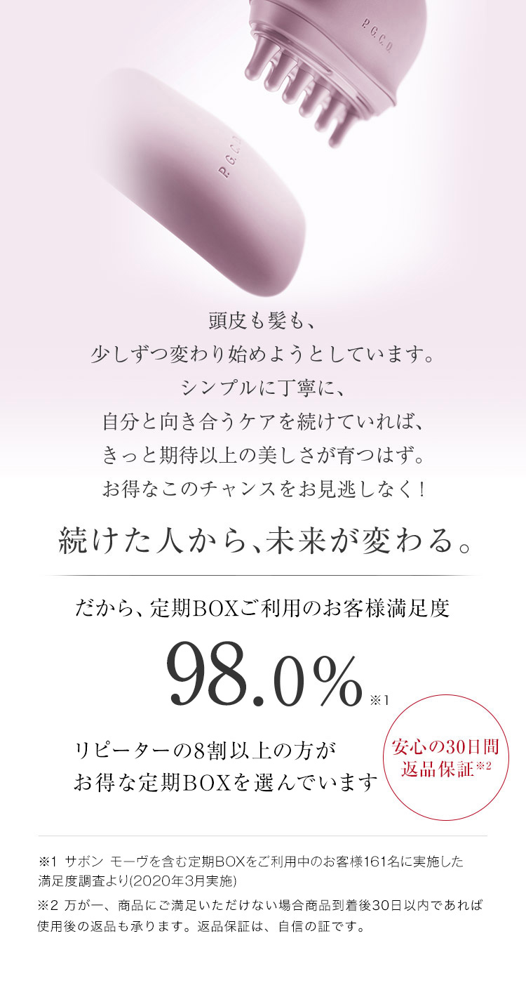 続けた人から、未来が変わる。だから、定期便ご利用のお客様満足度93.0％　リピーターの8割以上の方がお得な定期便を選んでいます