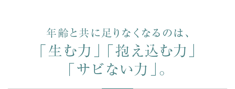 高めたいのは、「生む力」「抱え込む力」「サビない力」。