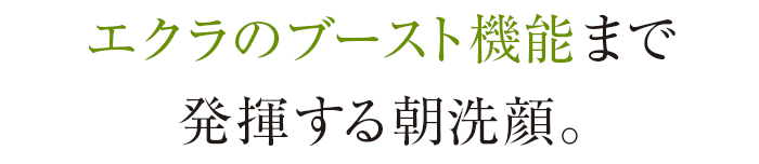 エクラのブースト効果まで発揮する朝洗顔。